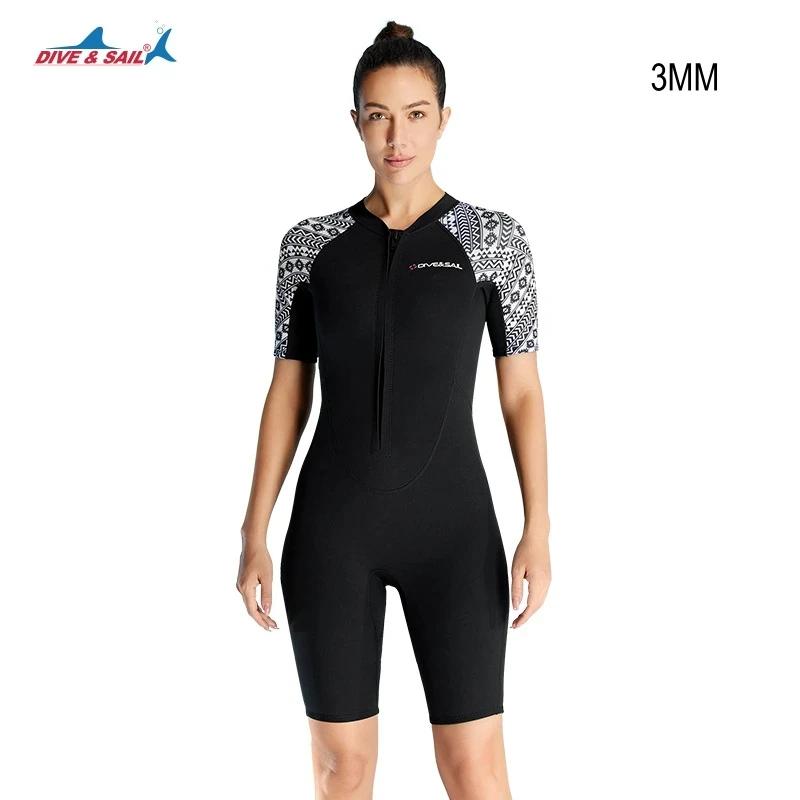 Terno de mergulho em neoprene para homens e mulheres, manga curta, zíper frontal, manter aquecido, mergulho drift, caiaque, caça submarina, natação, 3mm - Image 1