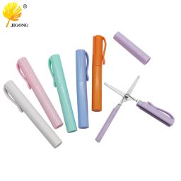 Tesoura de forma de caneta portátil, tesoura dobrável segura criativa, ferramenta de arte multifunções DIY, material escolar e de escritório - Image 1