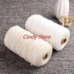 Durável 200m branco algodão cordões natural bege torcido cabo ofício macrame corda diy artesanal casa decorativo fornecimento 3mm - Image 2