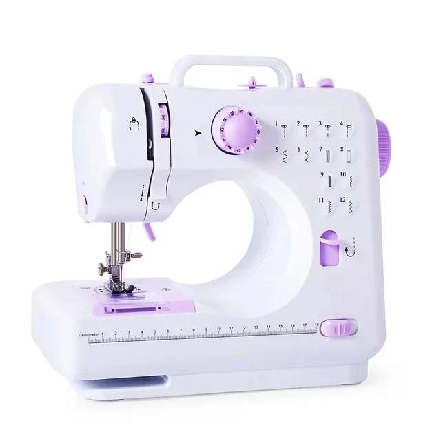 505a casa máquina de costura elétrica artesanal diy ferramenta de reparo com 12 pontos embutidos iniciantes para usar máquina de travamento de borda grossa - Image 1