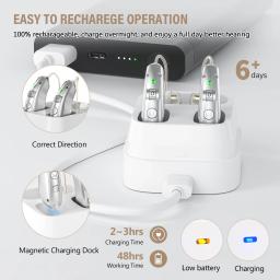 Aparelho auditivo digital usb recarregável, amplificador de som atrás da orelha, cancelamento de ruído para idosos, cuidados surdos, estojo de carregamento - Image 2