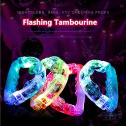 Piscando Pandeiro Instrumento Musical, Shaking Toy, Light Up Sensory Toy, Luz de três cores para festa de concerto, Evento noturno - Image 1