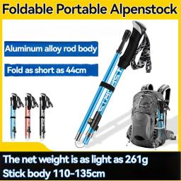 Ultraleve caminhadas pólos para crianças e adultos, cana dobrável, alumínio, 4 seção, cana, camping, 1pc - Image 1