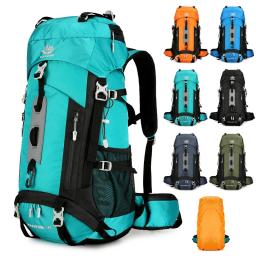 Mochila de acampamento com capa de chuva para homens e mulheres, bolsa de viagem, escalada, caminhadas, trekking, montanhismo ao ar livre, esportes, sacos de hidratação - Image 1