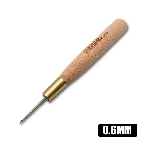 Faca de Gravura MS-064 com Cabo de Madeira - Ferramenta de Corte Precisa para Artesanato e Modelagem DIY (0.2mm-1mm)