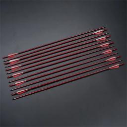 Tiro com arco 31.5 "vermelho trançado padrão setas de carbono para ao ar livre tradicional longbow recurvo tiro setas de carbono acessórios - Image 3