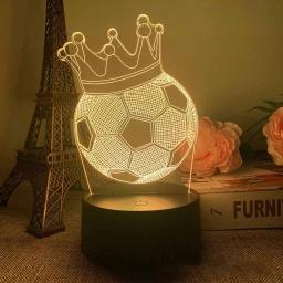 Led 3d tema de futebol candeeiro mesa usb plug quarto cabeceira criativo livro lâmpada entusiastas dos esportes presente decorativo luz da noite - Image 5