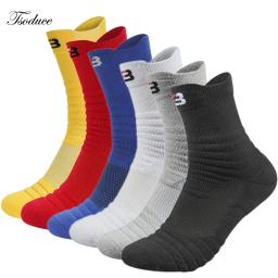 Meias esportivas masculinas almofada absorvente terry toalha basquete ciclismo corrida caminhadas tênis meias para mulher algodão tamanho 31-48 - Image 1
