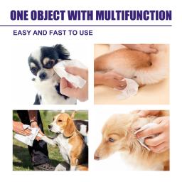 Toalhetes de limpeza descartáveis para animais, removendo olhos, orelhas, sujeira, desodorante, limpeza corporal, tecidos, cães, lavar, tecido portátil, molhado - Image 5
