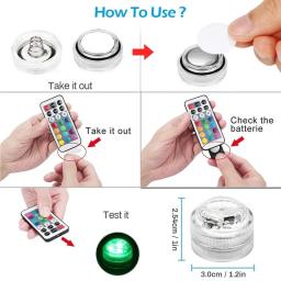 3 LED luz subaquática 16 cores RGB IP68 à prova d'água acessórios para piscina lâmpada luzes submersíveis ao ar livre para vaso de lago - Image 4