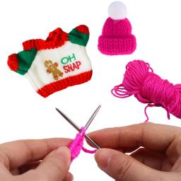 1 conjunto de agulhas de tricô de aço inoxidável para roupas de boneca acessórios de suéter faça você mesmo artesanato artesanal - Image 4