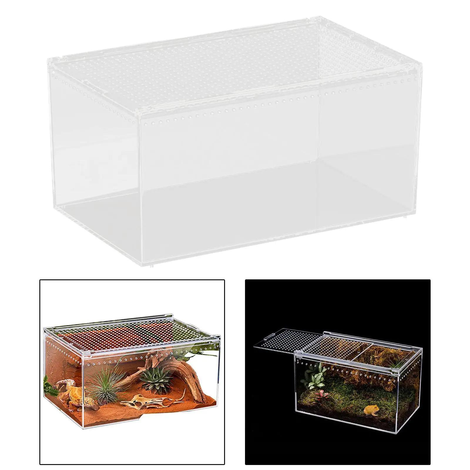 Terrário de répteis acrílico transparente, gaiola de répteis, aquário, caixa de alimentação, caixa de reprodução, sapo, cobra, tartaruga - Image 1