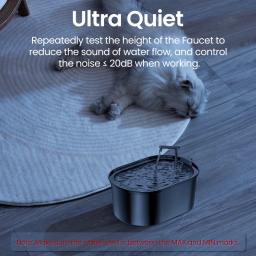 Bebedor de animais de estimação em aço inoxidável ROJECO, bebedouro automático, filtro de água inteligente para cães e gatos, tigela com filtro de bomba - Image 5