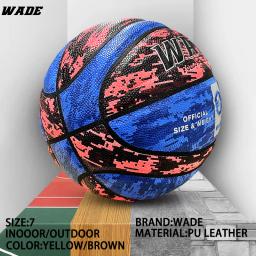 WADE PU Moisture Absorbing Basketball para homens, bola de couro com bomba, interior e exterior, escola para adultos, 7 #, original - Image 5