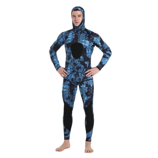 Terno de Mergulho Neoprene com Capuz para Homens - Ideal para Surfe, Mergulho e Pesca Submarina, 3mm e 5mm, Novo e Quente para o Inverno