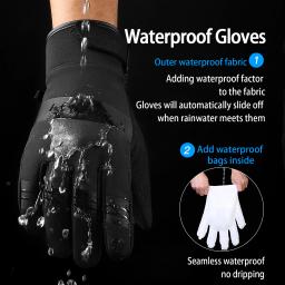 Luvas impermeáveis da motocicleta do tela táctil, Windproof, esportes, equitação, esqui, corrida, ciclismo, exterior, inverno, 3m - Image 3