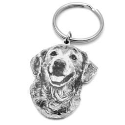 Personalizado Pet ID Tags para cão e gato, Dog Tag Collar Foto, Identificação Puppy, Chaveiro pingente, nome gravado, endereço tel - Image 3