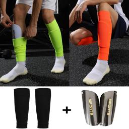 Um conjunto de elasticidade caneleiras de futebol adultos crianças esportes perna guarda capa bezerro manga almofadas proteção engrenagem chutando bola - Image 1