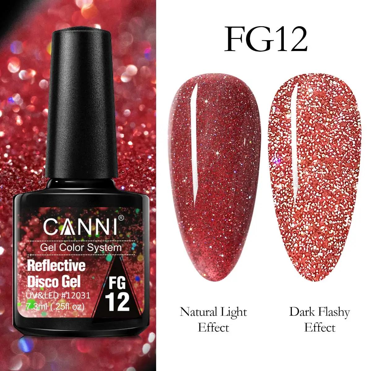 Gel para Unhas Glitter Canni-Reflexivo, Polonês Brilhante, Olho de Gato Arco-íris, Semi Permanente, Laser Glitter, Laca para Unhas, 7,3 ml - Image 1