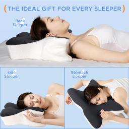 Ortopédica borboleta em forma de memória espuma travesseiro para adultos, proteção do pescoço, travesseiros macios, cuidados de saúde, recuperação lenta, 1pc - Image 5