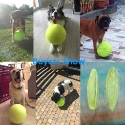 Gigante Inflável Pet Bola De Tênis com Bomba De Ar, Cão Grande Bola De Treinamento, Brinquedos Interativos Do Cão, 24cm, 7/9.5 Polegada - Image 6