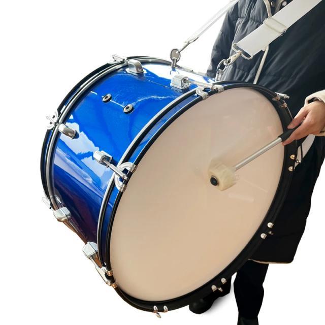 "Bumbo com Cinta e Malho 22x12 - Instrumento de Percussão Musical"