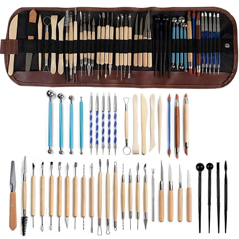 DIY Cerâmica Escultura Clay, Polymer Tool Set, Iniciante's Multi-Ferramentas, Artesanato Escultura, Cerâmica Modelagem, Carving Kit de Cera, 43pcs - Image 1