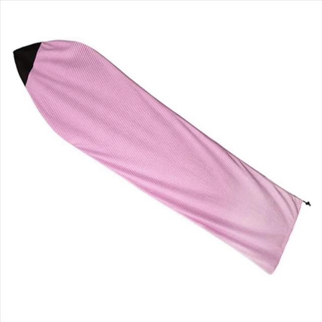 Capa Protetora de Surfboard em Rosa e Branco com Design Listrado, 6ft