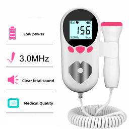 Monitoramento da freqüência cardíaca fetal para mulheres grávidas, 3.0HZ Doppler, freqüência cardíaca fetal, movimento fetal, ultra-som estetoscópio, fetal - Image 5