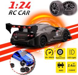 Alta velocidade 1:24 controle remoto racer rápido 4wd recarregável carro de deriva com controle 2.4ghz aventura de corrida para meninos kit presente agora - Image 5