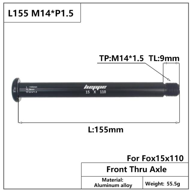 Hippe Eixo Passante para Garfo MTB 15x100/15x110mm Boost Leve para FOX SC 32/34/36