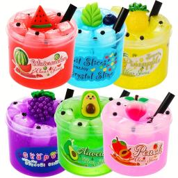 2.37oz cubo de geléia transparente crocante slime kit melancia macia elástico não-pegajoso diy cristal lama encantos slime festa favores presentes - Image 1