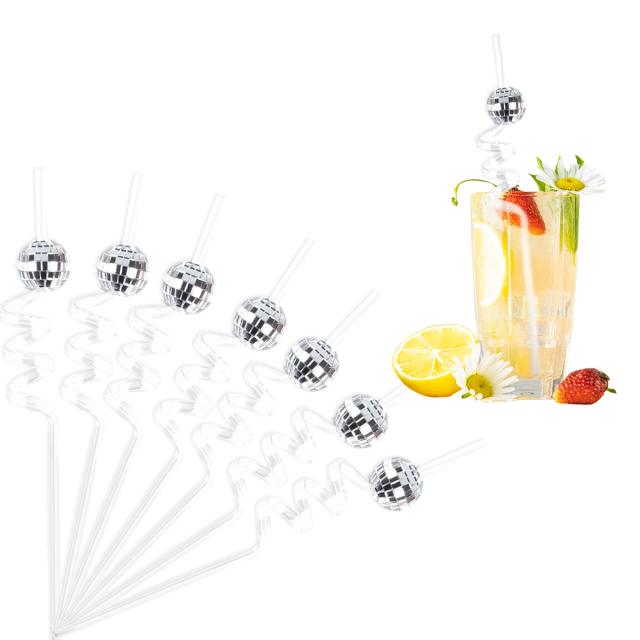 Conjunto de 6 Palhas Espelhadas e Mini Chapéus de Cowgirl para Decoração de Festas e Eventos Especiales
