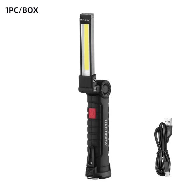Lanterna LED Recarregável para Camping com Ímã e Gancho, IP64 Impermeável, 5 Modos de Iluminação para Trabalhos Noturnos