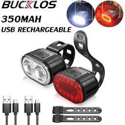 Bicicleta LED frente e luz traseira, USB carga farol, durável ciclismo taillight, bicicleta lâmpada, lanterna acessórios - Image 1