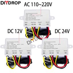 controladora de temperatura para aquario W1088 Dual LED Digital Sensor de temperatura, controlador do medidor, aquecimento elétrico Termostato, 220V, aquário, incubadora, termorregulador - Image 2