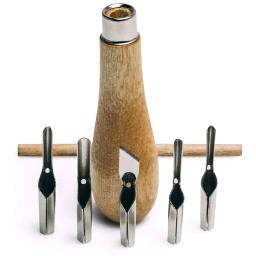 Lino bloco de corte carimbo de borracha escultura ferramentas com 5 lâmina de madeira lidar com printmaking escultura conjunto ferramentas - Image 1
