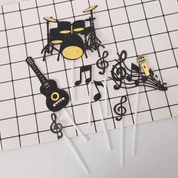 Notas Musicais Criativas Cake Topper, Instrumentos de Música, Festival Cupcake Toppers, Casamento e Festa de Aniversário Decoração do Bolo, 8PCs - Image 4