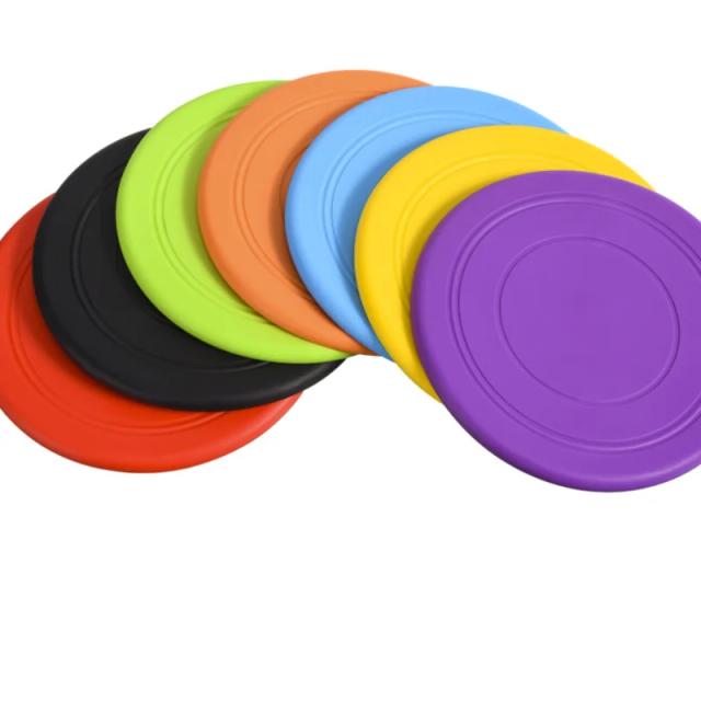 Brinquedos Interativos de Silicone para Cães - Jogo de Frisbee com 3 Discos Voadores em Cores Aleatórias para Treinamento e Diversão