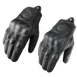 Luvas da motocicleta das mulheres dos homens moto couro ciclismo luva moto atv motor s 3xl proteção de bicicleta quatro estações primavera outono - Image 1