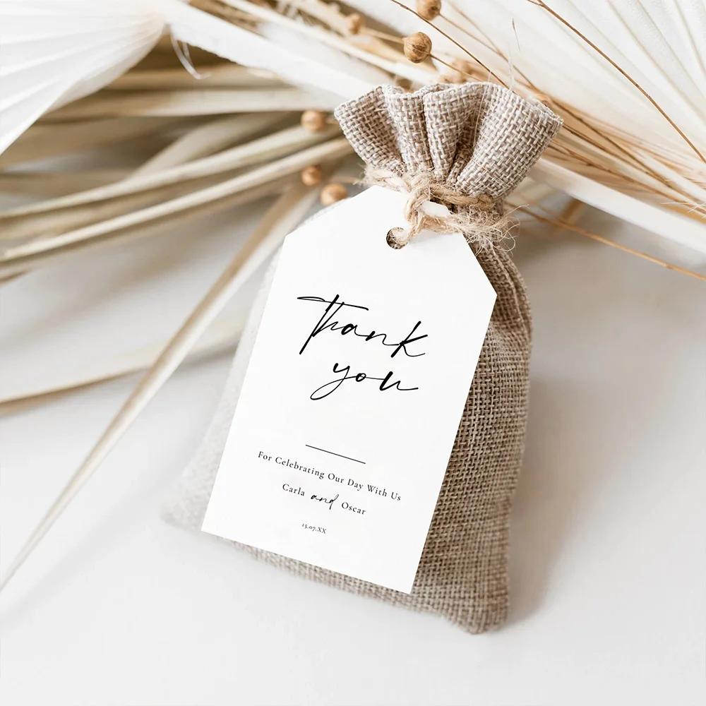 Cartão de agradecimento personalizado para convidados, Custom Feliz Natal Shower Party Decorações, Minimalista Abastecimento, Presente Tags - Image 1