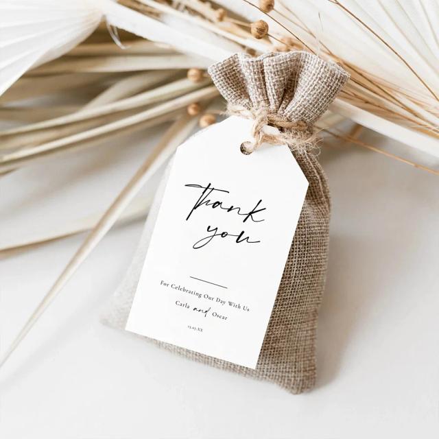 Agradecimento Personalizado para Convidados: Tags de Presente para Decorações Minimalistas de Natal e Chá de Bebê