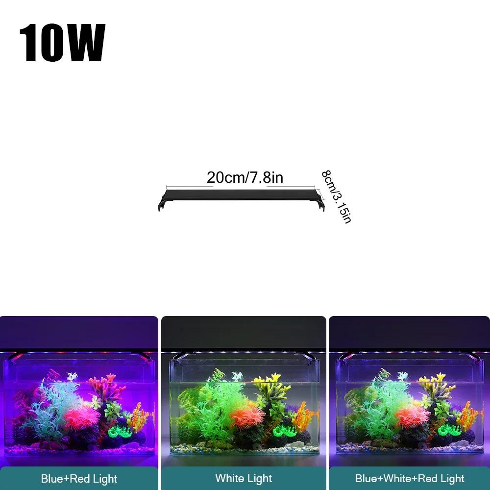 Iluminação led para aquário com espectro completo, controle externo de 20-63cm, 110v-240v, com suporte extensível - Image 1