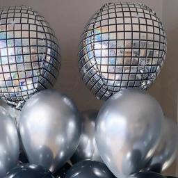 Balões de festas temáticas de discoteca, números de prata, 1-60 balões, festa de aniversário, festa de família, decoração do casamento, 1 conjunto - Image 3