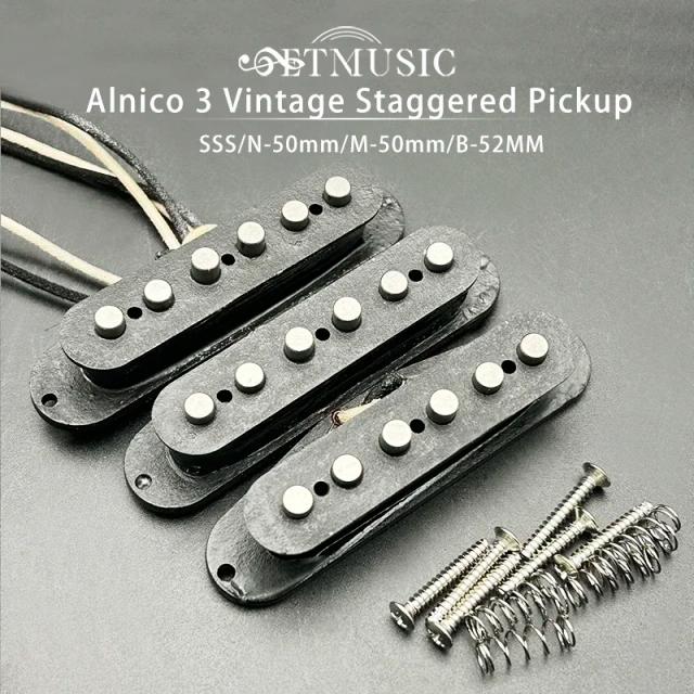 Captador de Guitarra Elétrica Artesanal Estilo ST Vintage com RWRP Médio e Anico III SSS