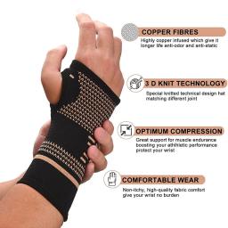 1pcs cobre fibra bracer pulso elástico esporte bandagem pulseira mão ginásio suporte pulso cinta envoltório tênis fitness powerlifting - Image 4