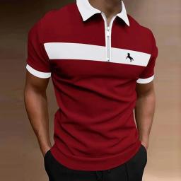 Polo de poliéster com impressão digital 3D masculino, camisa esportiva de manga curta casual, camisa de golfe de secagem rápida, verão, nova - Image 1