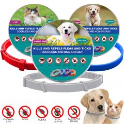 Coleira anti-pulgas e tick para gatos e cães, Coleiras veterinárias, Colar antiparasitário, Produtos para cães grandes e pequenos, Novo - Image 1