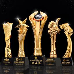 Resina troféu personalizado campeão, ouro, prata, bronze, estrela de cinco pontas, polegares para cima, criativo, high-end, honesto, anual - Image 1