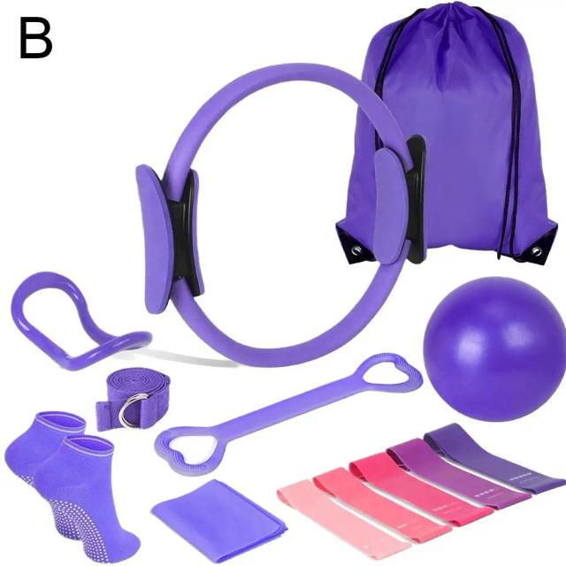 Kit Fitness Portátil 13 Peças Pilates Yoga TPE para Treinamento Profissional